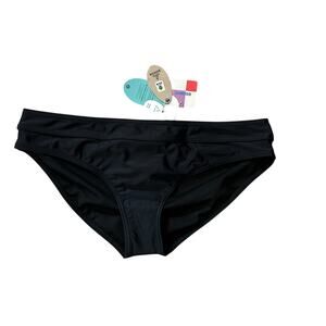 Prana Ramba Black Swim Bottom Boy Short Cut Full Seat Coverage XL New